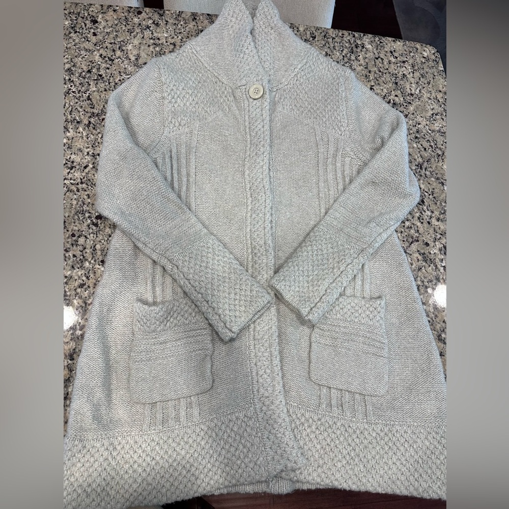 Prana Elsin Organic Cotton & Wool Blend Button Snap Cardigan Sweater Size XL